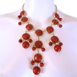 Robert Rose Brown with Gold Toned Necklace NEW